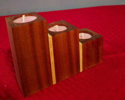 2D Mahogany 3-Tier Decorative Candle